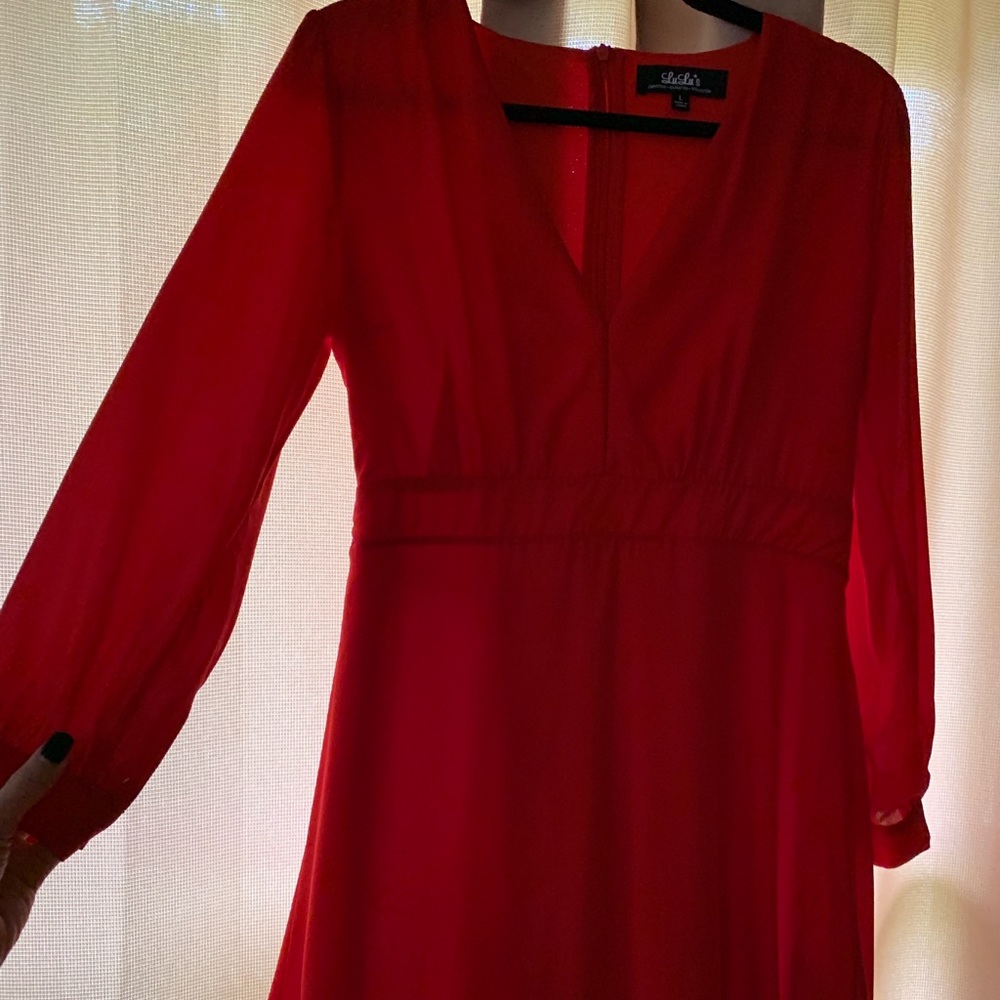 Long sleeve red dress